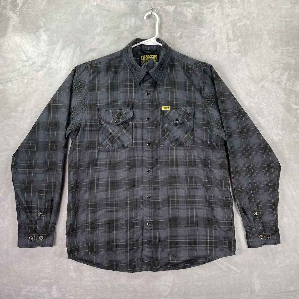 DIXXON Shirt Mens Large The Raven Pearl Snap Flannel Western Biker Outdoor Plaid